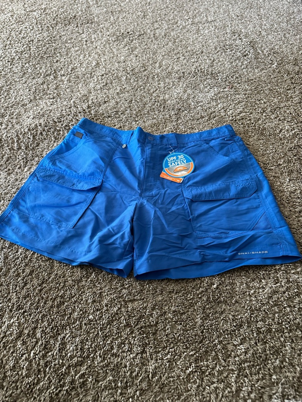 Columbia PFG Permit II Fishing Shorts Mens Size 40 Blue Omni-Shade UPF 30